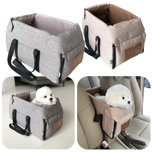 Portable Dog Car Seat Bed - Safe Travel Carrier for Small Dogs & Cats